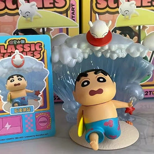 New Blind Box Crayon Shin Chan Dynamic Shin Life, Mystery Box, Collectible Wind-Up Model Toy Desktop Decoration Toy Birthday 